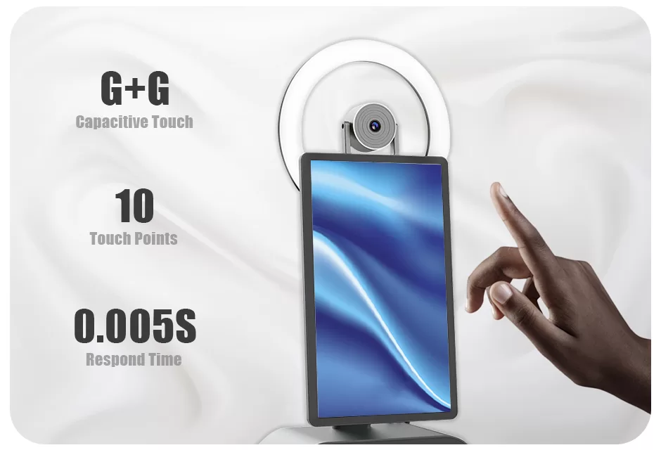 Giiking Intelligent Technology | <table style="height: 184px; width: 100%; border-collapse: collapse; border-color: #ffffff; background-color: #ffffff; border-style: none;"> <tbody> <tr style="border-style: none; border-color: #ffffff; background-color: #ffffff;"> <td style="width: 50%; height: 46px; border-style: none; border-color: #ffffff; background-color: #ffffff;"><span style="font-family: arial, helvetica, sans-serif;">● 15.6″ All-in-one Design</span></td> <td style="width: 50%; height: 46px; border-style: none; border-color: #ffffff; background-color: #ffffff;"><span style="font-family: arial, helvetica, sans-serif;">● Pro-level Live System</span></td> </tr> <tr style="border-style: none; border-color: #ffffff; background-color: #ffffff;"> <td style="width: 50%; height: 46px; border-style: none; border-color: #ffffff; background-color: #ffffff;"><span style="font-family: arial, helvetica, sans-serif;">● Sonny 800MP Camera</span></td> <td style="width: 50%; height: 46px; border-style: none; border-color: #ffffff; background-color: #ffffff;"><span style="font-family: arial, helvetica, sans-serif;">●  Adjustable Fill Lights</span></td> </tr> <tr style="border-style: none; border-color: #ffffff; background-color: #ffffff;"> <td style="width: 50%; height: 46px; border-style: none; border-color: #ffffff; background-color: #ffffff;"><span style="font-family: arial, helvetica, sans-serif;">● G+G Capacitive Touch</span></td> <td style="width: 50%; height: 46px; border-style: none; border-color: #ffffff; background-color: #ffffff;"><span style="font-family: arial, helvetica, sans-serif;">● MTK 8-Core Chipset</span></td> </tr> <tr style="border-style: none; border-color: #ffffff; background-color: #ffffff;"> <td style="width: 50%; height: 46px; border-style: none; border-color: #ffffff; background-color: #ffffff;"><span style="font-family: arial, helvetica, sans-serif;">● Android 11 System</span></td> <td style="width: 50%; height: 46px; border-style: none; border-color: #ffffff; background-color: #ffffff;"><span style="font-family: arial, helvetica, sans-serif;">● Rich Interface</span></td> </tr> </tbody> </table>