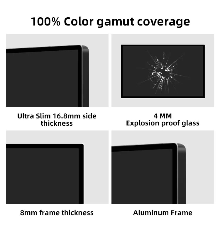 Wall mounted digital display screen- digital display screen advertising-digital signage solution providers-Screen features